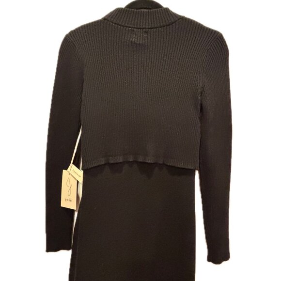 JOIE 2-Piece Ribbed Knit Sweater Maxi Dress in Black Women's S NEW - Picture 4 of 12